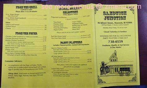 sandwich junction menu